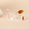 HDLJIAL 4 Pcs Glass Bunny Figurines,Crystal Easter Bunny Collectibles Spring