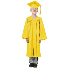 GraduatePro Kindergarten Graduation Cap and Gown Class of 2025 Tassel Set for Preschool Kids Ceremony Party Gift Gold 33