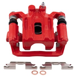 TRQ Performance Rear Left Performance Brake Caliper Red Drivers Side Compatible with 2005-2021 Nissan Frontier 2005-2015 Xterra