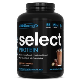 PEScience Select Protein Powder, Whey and Casein Blend, Clean Protein Powder for Women and Men, Low Calorie, Low Carb, Keto Friendly, Gluten Free - Chocolate Truffle - 55 Servings