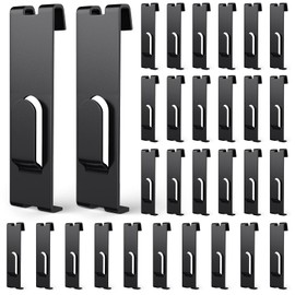 Tcevily 15 Pcs Gridwall Utility Notch Hook Gridwall Picture Hanger Commercial Black Grid Wall Panel Pegs for Panel Pegboard Grid Shelf Hanging Display (15, Black)