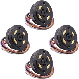 HQRP 4-Pack Photocell Sensor 7 Wires Dimming Receptacle Light Switch Socket Dusk to Dawn Outdoor Plug Base Twist Lock for Garden Light, Street Light, Led Flood Light, Outdoor Light, etc.