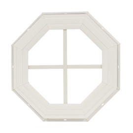 Shed Window 14" Octagon Gable J-Lap White PVC for Sheds, Playhouses, and Chicken Coops 1 PK (WOCTPV14WJ-BX1)