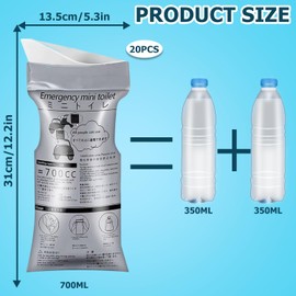 HOMURY Urine Bag Portable Pee Bags: Pack of 20 700 ml Emergency Urine Bags Toilets Urinal Vomit Bag, Super Absorbent Urine Bag for Men, Women, Children, Patients