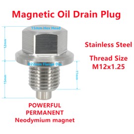 Dsnaduo 1PC M12x1.25 Stainless Steel Magnetic Engine Oil Drain Plug Fit Nissan 370Z Altima Frontier GT-R Maxima Murano NV Pathfinder Rogue Sentra Titan Versa Infiniti Toyota Lexus 11128-01M00 DP006