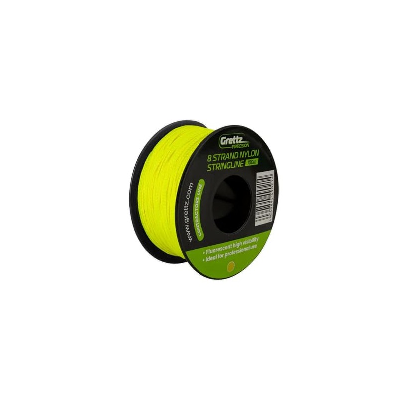 Grettz 100m Yellow Stringline – Heavy-Duty 8 Braid Nylon Line