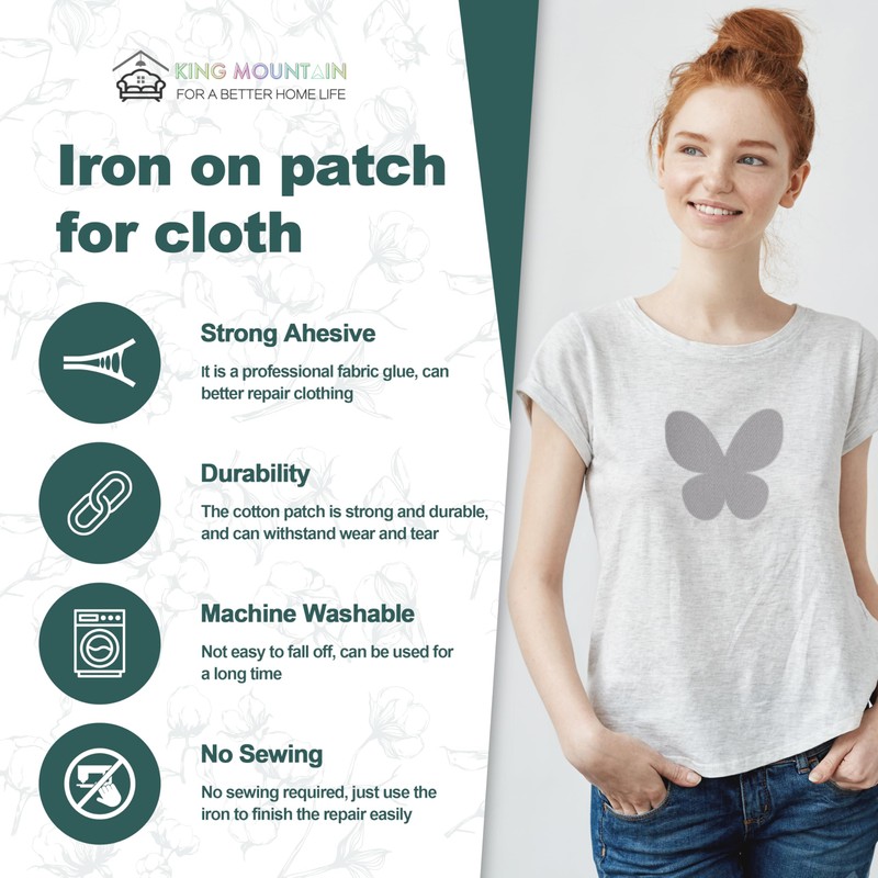 Iron on Patches for Clothes, 8 Pieces Fabric Patches for