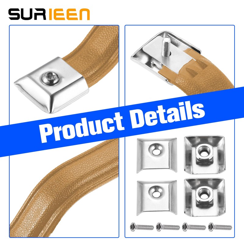 SURIEEN 55009801K Interior Door Handle Pull Strap Kit, Brown Front