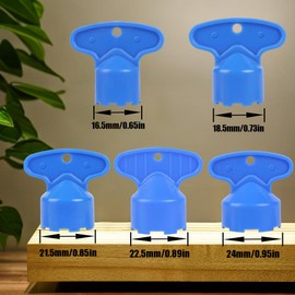 MOILINJAEY 5 Piece Faucet Aerator Key Wrench, M16.5, 18.5, 21.5, 22.5, 24, ABS, Blue