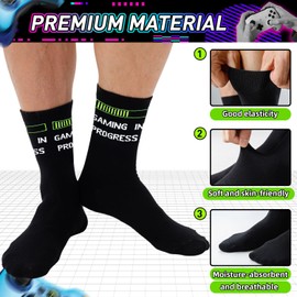 Funny Socks, DO NOT DISTURB I'M GAMING Socks with Grips Gamer Gifts for Men Who Have Everything, Gaming Socks Novelty Gifts for Teenage Boys Men 9-12 uk Christmas Birthday Gifts