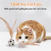 3 PCS Cat Bouncy Ball with Feather,Cat Feather Toys, Feathered