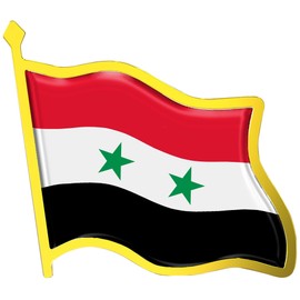 Syria Flag Lapel Pin - Enamel Metal National Badge | World Travel Souvenir Gifts for Men & Women | Country Flag Patriotic Brooch Bulk Pack of Pins for Hat, Tie, Clothes, Backpack (1pc)