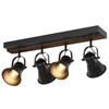KEESFU 4-Light Track Lighting Kit,Black Semi Flush Mount Ceiling Light