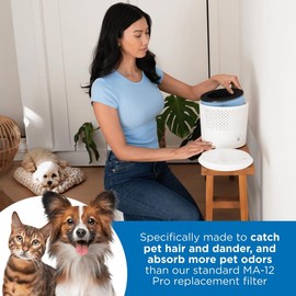 Medify MA-12 Pro Air Purifier Pet Replacement Filter - 3-in-1 High-Efficiency Filtration for Allergens, Smoke, Wildfires, Dust, Odors, Pollen
