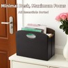 WRINGKIT PU Leather Magazine File Holder, Foldable Magazine Basket with