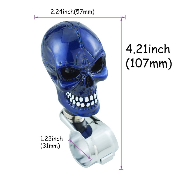 Temzzer Steering Wheel Spinner Skull Funny Power Handle Suicide Knob