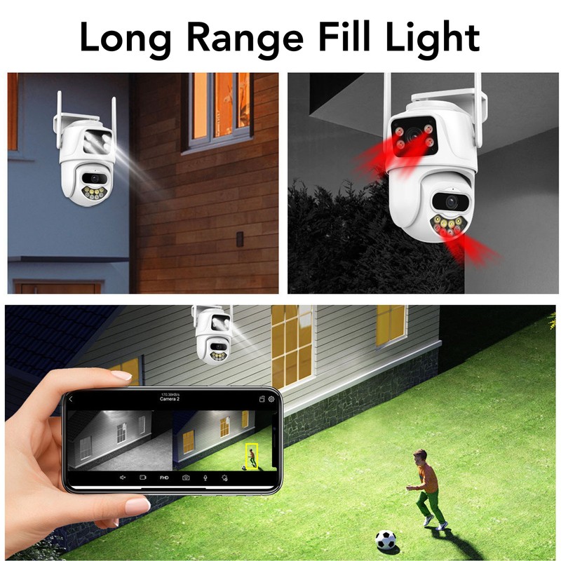 WiFi Security Camera Dual Lens HD Night Vision Remote Control
