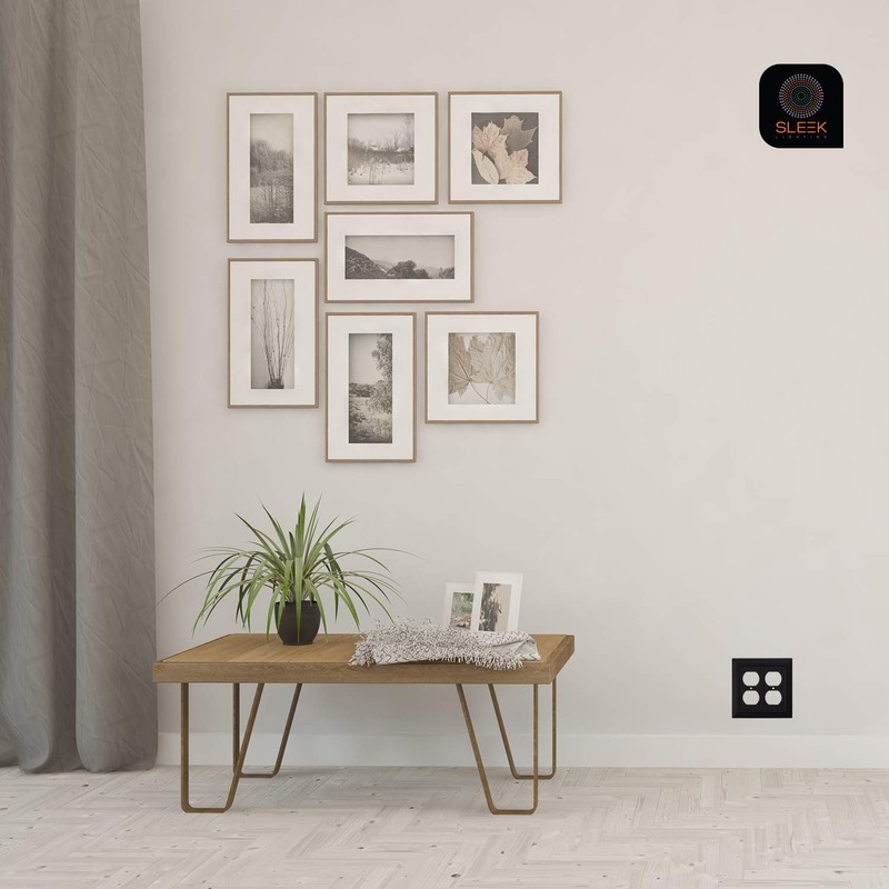 SleekLighting Single Duplex Wall plates | Decorative Bamboo Classic Beadboard
