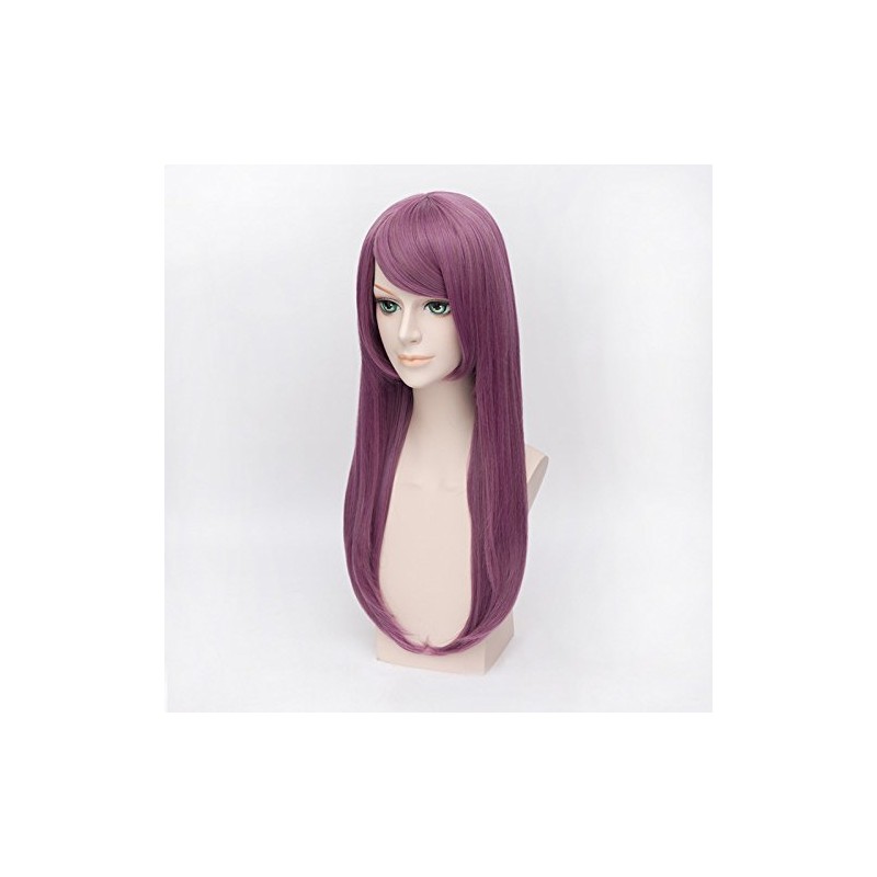 MSHUI 60cm Anime Cosplay Long Purple Wig