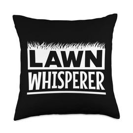 Groundskeeper Garden Lawn Care Lawn Mowing Gift Lawn Whisperer Funny Gardener Gag Outfit Men Women Throw Pillow, 18x18, Multicolor
