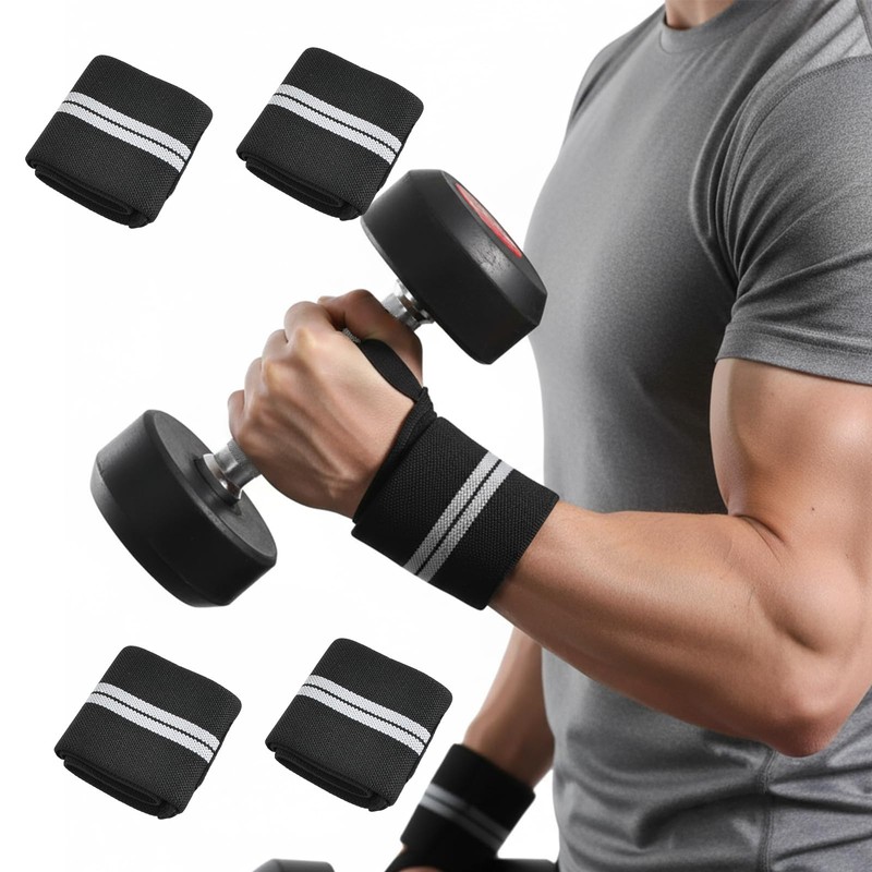 2 Par Muñequeras Gym, Muñequeras Deportivas para Hombres