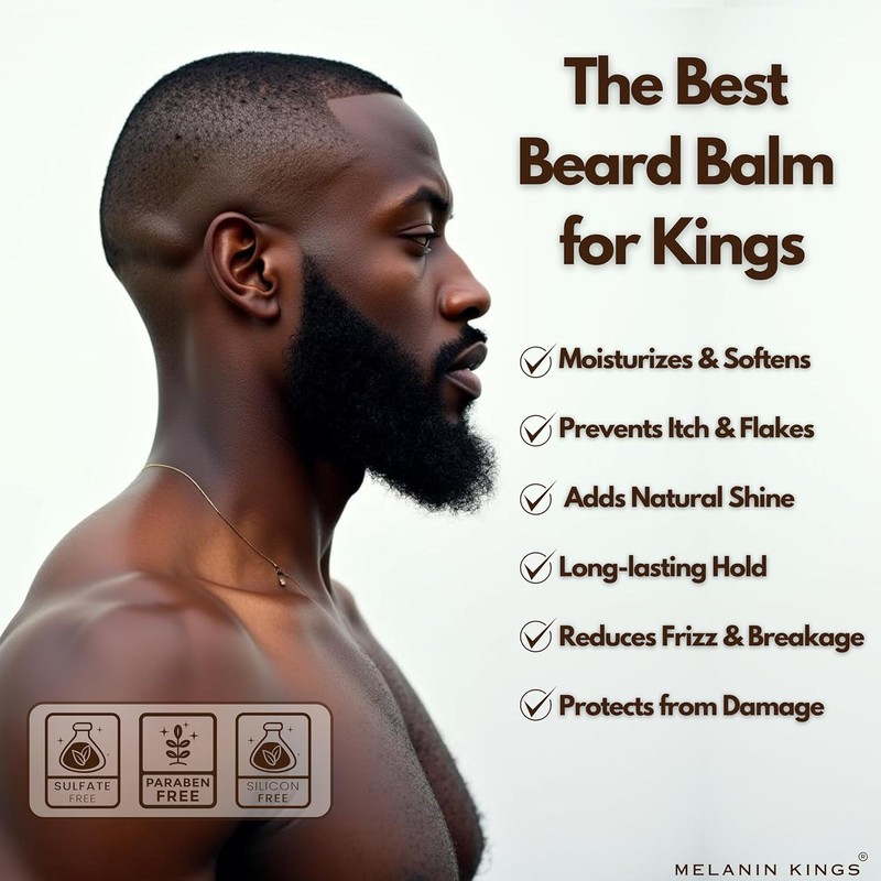 Melanin Kings Beard Balm for Black Men | 3 oz