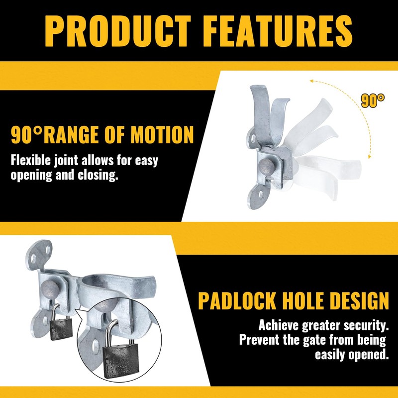 VIVIDA 1-7/8" Wall Mount Gate Latch, Flat Back Gate Fork