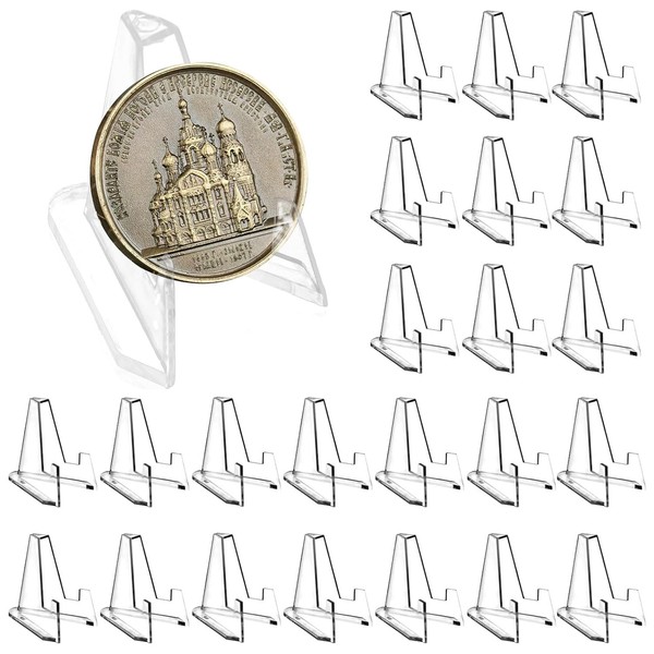 Pack of 24 Acrylic Card Stands, Small Coin Stand, Card