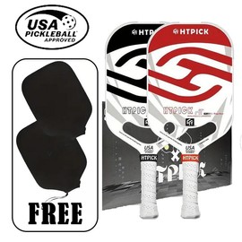 [14mm]T700 Carbon Fiber pickleball paddle Super Gritty Rock Surface, Wind-Tunnel pickleball paddles, Polypropylene Honeycomb Core Paddles, One-piece molding for durability - Quantity: Single red