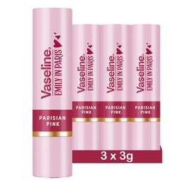 Vaseline x Emily in Paris Parisian Pink Moisturising Lip Balm Limited Edition (Pack of 3)
