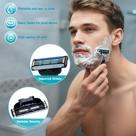 Pack of 24 Razor Blades Compatible with Ma Razor CH 3 Blades Replacement Blades for Wet Razors Men's Refills Razor Blade Suitable for Cleaning Beard and Body Hair