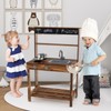Costzon Mud Kitchen, Outdoor Play Kitchen with Stoves, Sink &