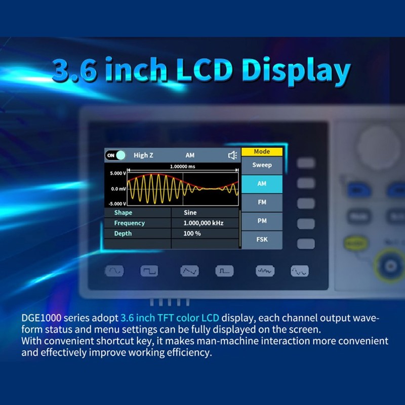 Single Signal Generator 60MHz Wide Amplitude and Frequency Range Arbitrary