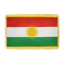 Moving Mountains - Kurdish Flag Large - Kurdistan Flag - Golden Sides - 145 x 85 cm - Kurdish Flag