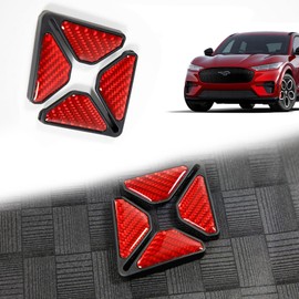 2 Pack Car Door Corner Anti-Collision Strip Compatible with Ford Mustang Mach E Real Carbon Fiber Accessories Exterior Decorations Protection Cover Stickers Decals Decor Strips (Red)