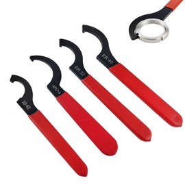 yoivkgo Set of 4 Type C Hook Wrenches, C Shape Wrench with Non-Slip Grip for Adjusting Shock Absorbers and Nuts with Round Holes or Grooves (Red)