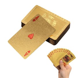 Waterproof Playing Card, 1 Set Gold Playing Card with Box, Perfect for Magic, Parties, Card Games, Party Supplies:_Golden_Golden Rose