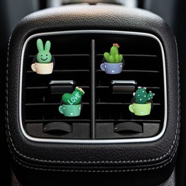 4 Pcs Cactus LOVE Air Vent Clips, Cute Cactus LOVE Car Air Fresheners Vents Clips Funny Car Diffuser Vent Clips Car Interior Decor Charm Cute Car Accessories Car Decoration for Women