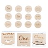 SUPVOX 12Pcs Wooden Milestone Cards Commemorative Cards for Full Month