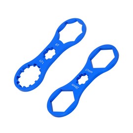 Yuannee Bicycle Front Fork Repair Tool,2PCS Mountain Bike Fork Shoulder Cap Wrench Bicycle Wheel Spanner Double Head Suspension Removal Installation Tool Compatible with Suntop XCM/XCR/XCT/RST(Blue)