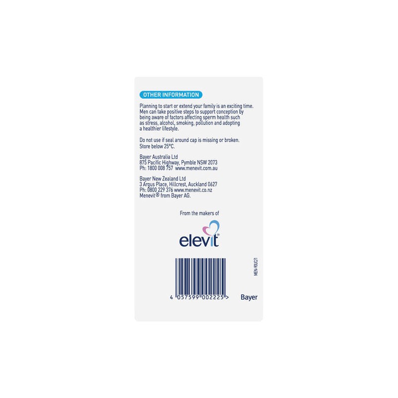 Menevit Pre-Conception Sperm Health Capsules 90 pack
