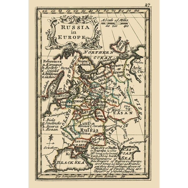 Posterazzi PDXITRU0068LARGE Europe Russia 1758 Bowen Poster Print, 24 x