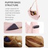 Puffer Crescent Shoulder Bag for Women, Nylon Quilted Bag, Underarm