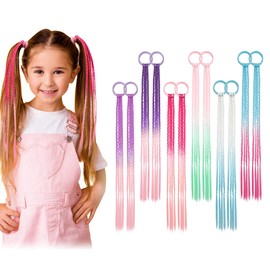 Dreamlover Colored Hair Extensions for Girls, Mermaid Hair Braids for Kids, Kids Hair Accessories for Girls, 12 Pieces