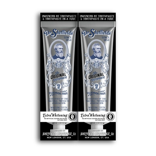 Dr. Sheffield’s Certified Natural Toothpaste (Extra-Whitening) - Great Tasting, Fluoride