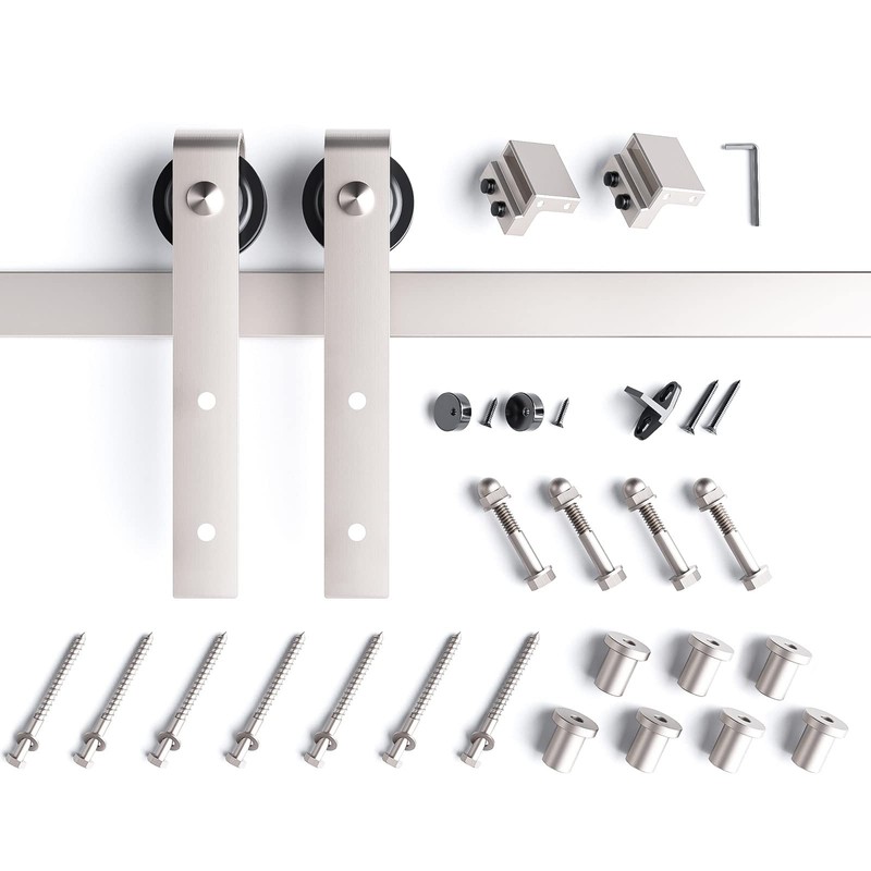 EaseLife 9 FT Brushed Nickel Sliding Barn Door Hardware Track
