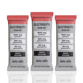 daily salts Electrolyte Drink Mix – Hydration Packets | Watermelon Salt | Zero Sugar | Key Nutrients: Sodium, Magnesium, Potassium | Supports Keto & Fasting | 30 Count