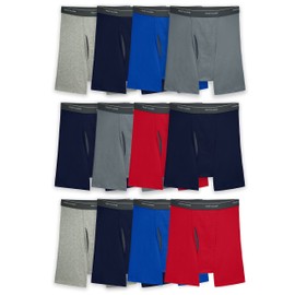 Fruit of the Loom Men's Coolzone Boxer Moisture Wicking Breathable, Assorted Color Multipacks Brief, 12 Pack - Assorted Colors, X-Large