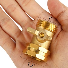 2 Pack Garden Hose Shut Off Valve - Extended Handle - 3/4" Heavy Duty Solid Brass Hose Connector Water Shut Off Valve Hose Shutoff Valve with 4 Pcs Hose Washers