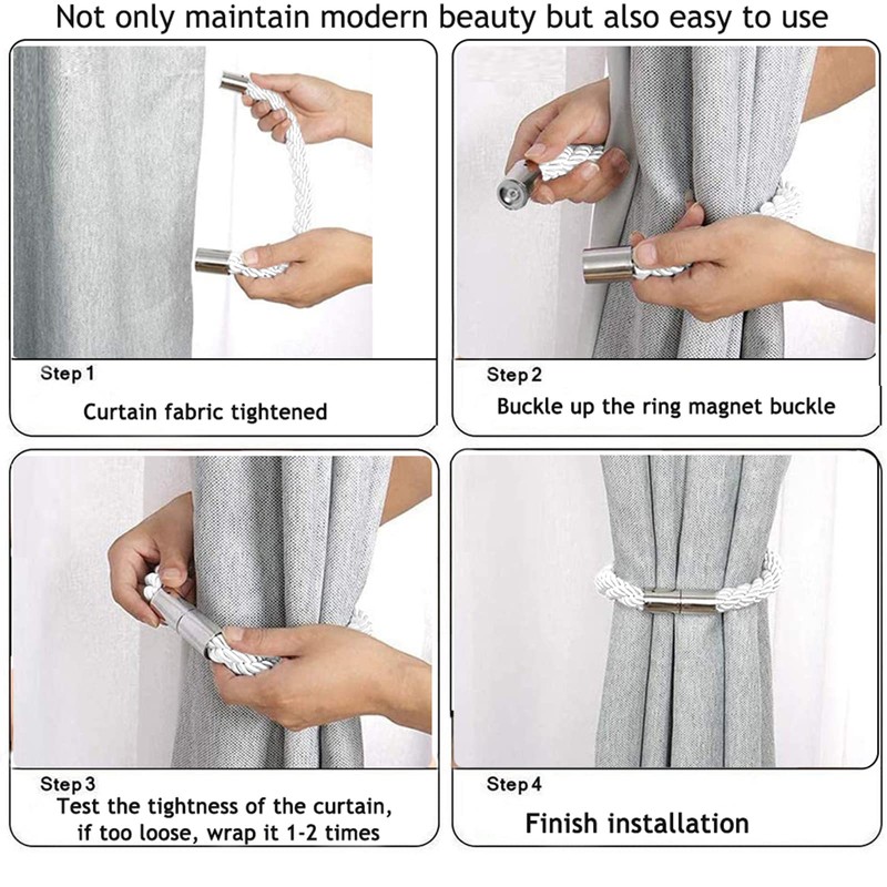 Magnetic Curtain Tiebacks 2 Pack Strong Convenient Tie Backs Clips